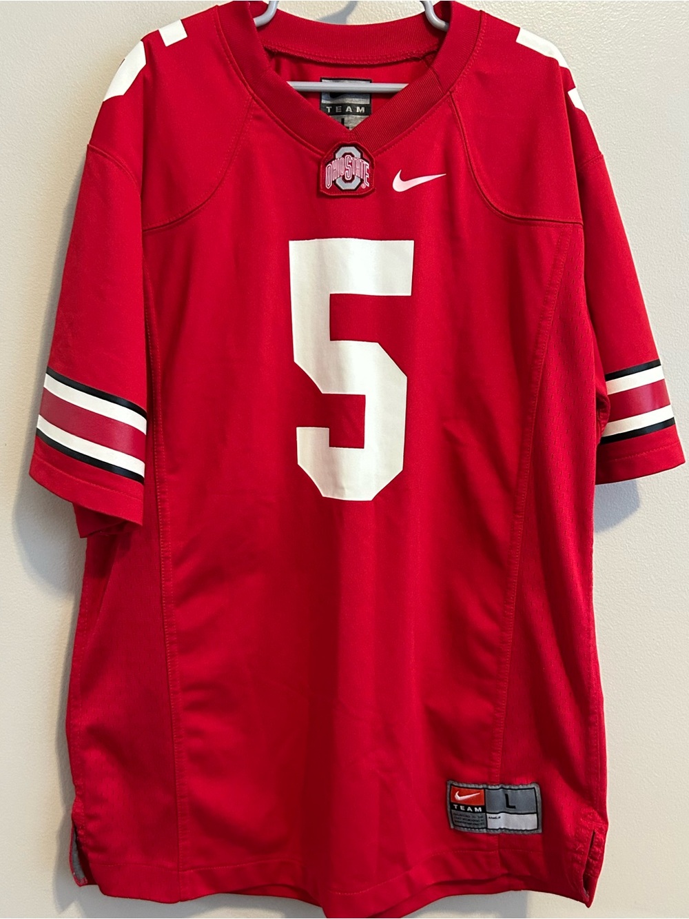 Nike Ohio State Buckeyes #5 Football Jersey Youth Large YL Red NCAA Kids Poly